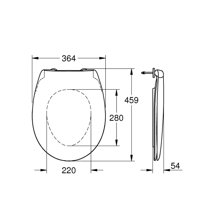 GROHE 39492000 - Тоалетно седало BAU CERAMIC, устойчиво бяло покритие