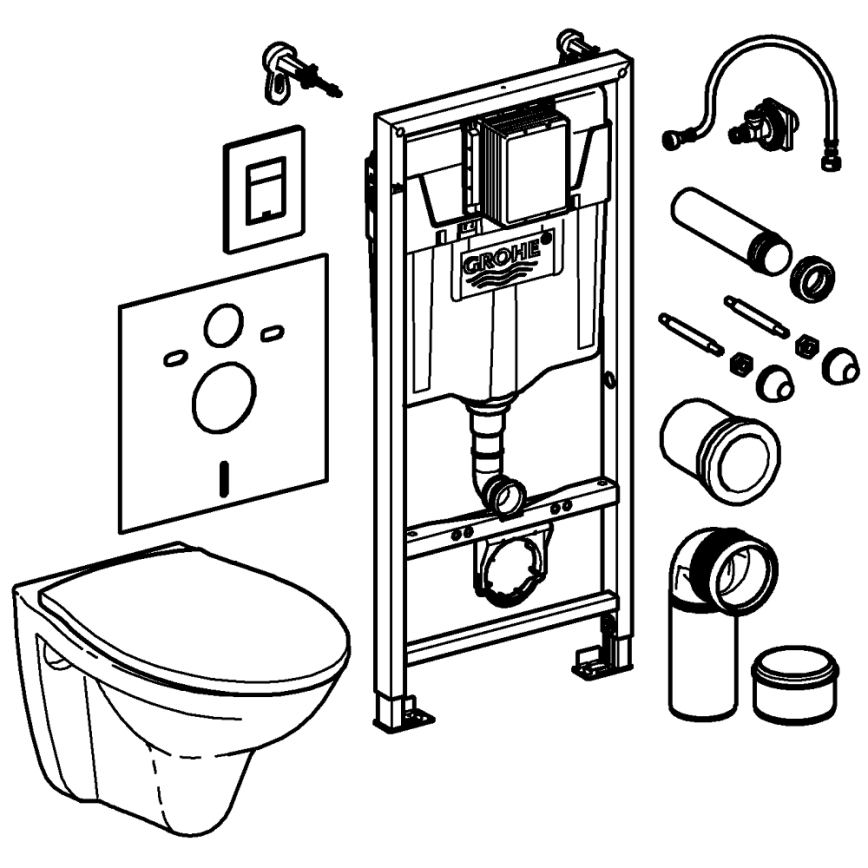 GROHE 39586000 - Комплект 5 в 1 SOLIDO 1,13 м керамика/бяла