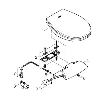 GROHE 39648SH0 - Ръчно седало за биде BAU CERAMIC, DuroWhite