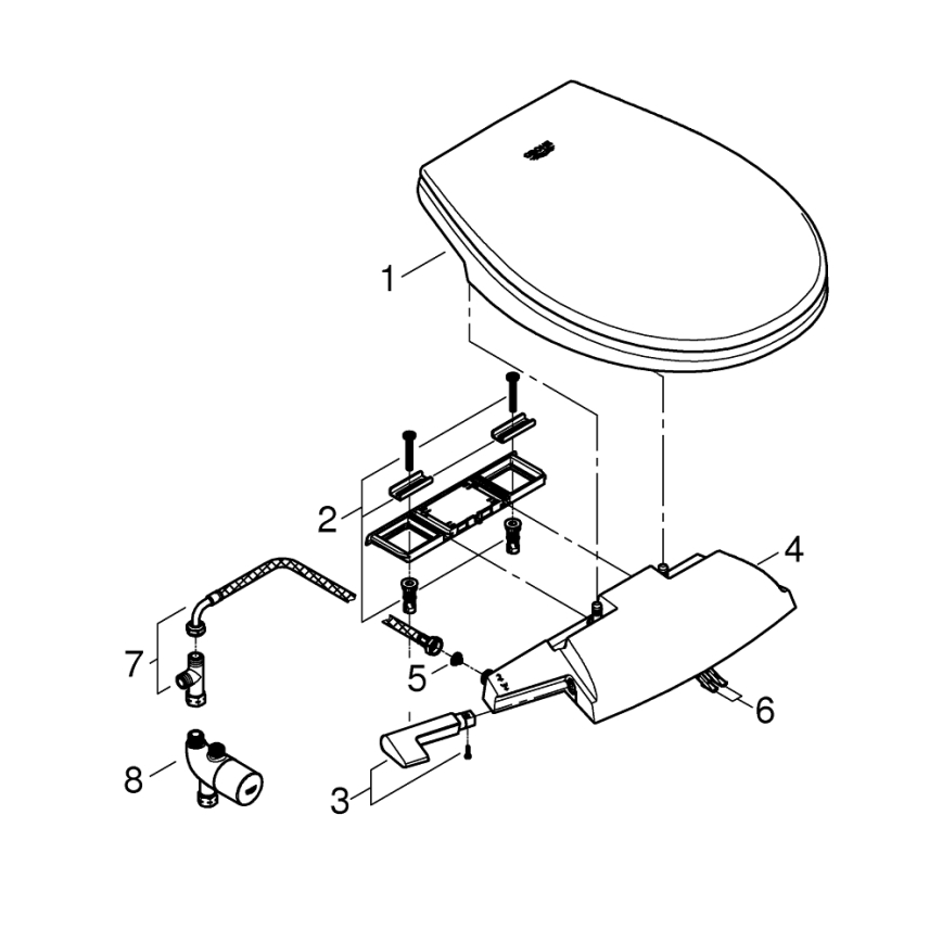 GROHE 39648SH0 - Ръчно седало за биде BAU CERAMIC, DuroWhite