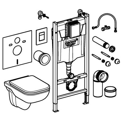 GROHE 39816000 - Комплект за тоалетна SOLIDO COMPACT 1,13 м керамика/бяла