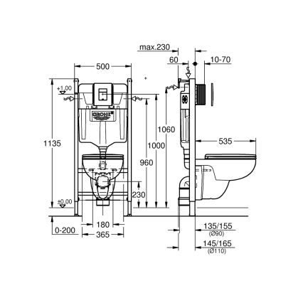 GROHE 39816000 - Комплект за тоалетна SOLIDO COMPACT 1,13 м керамика/бяла