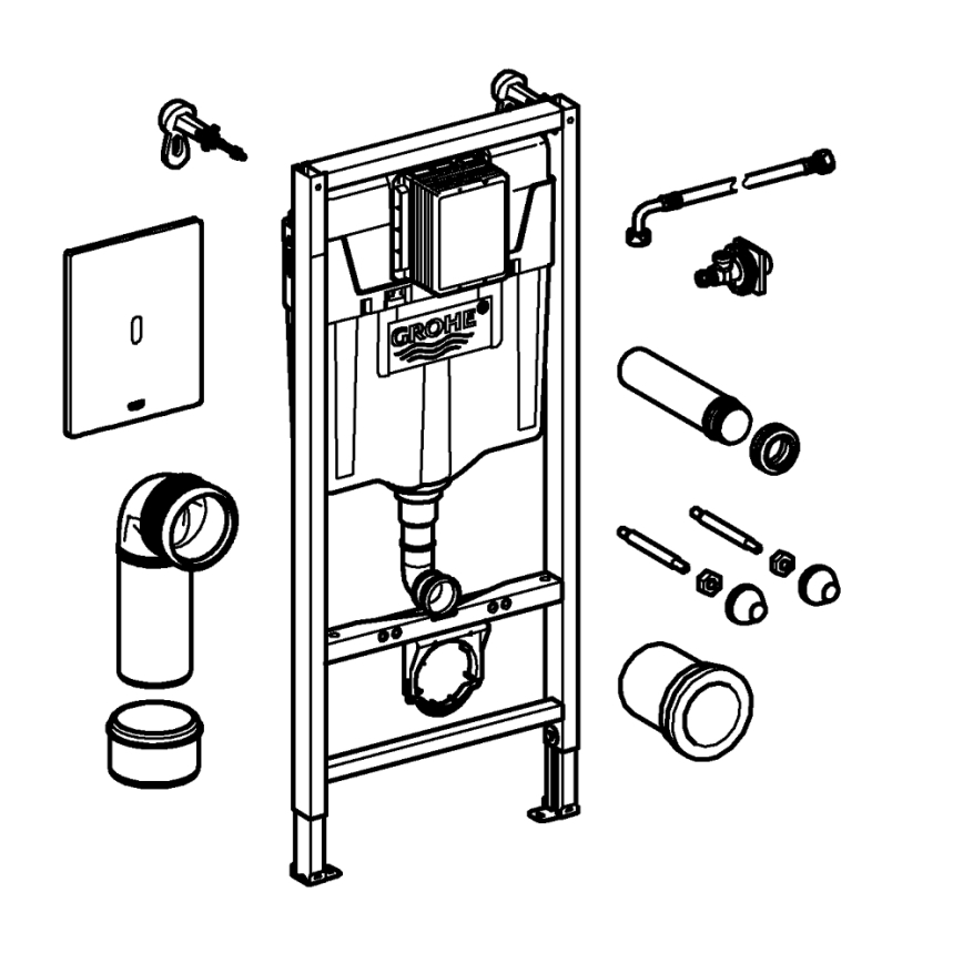GROHE 39883000 - Предстенна инсталация SOLIDO 1,13 m лъскав хром