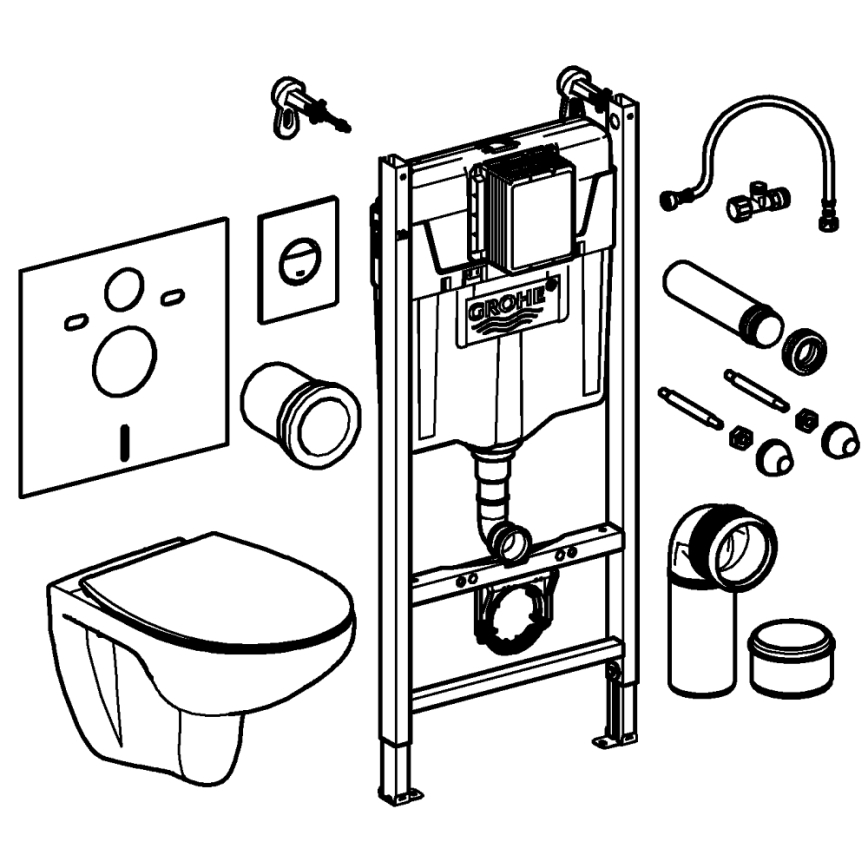 GROHE 39900000 - Комплект 6 в 1 SOLIDO 1,13 м керамика/бял
