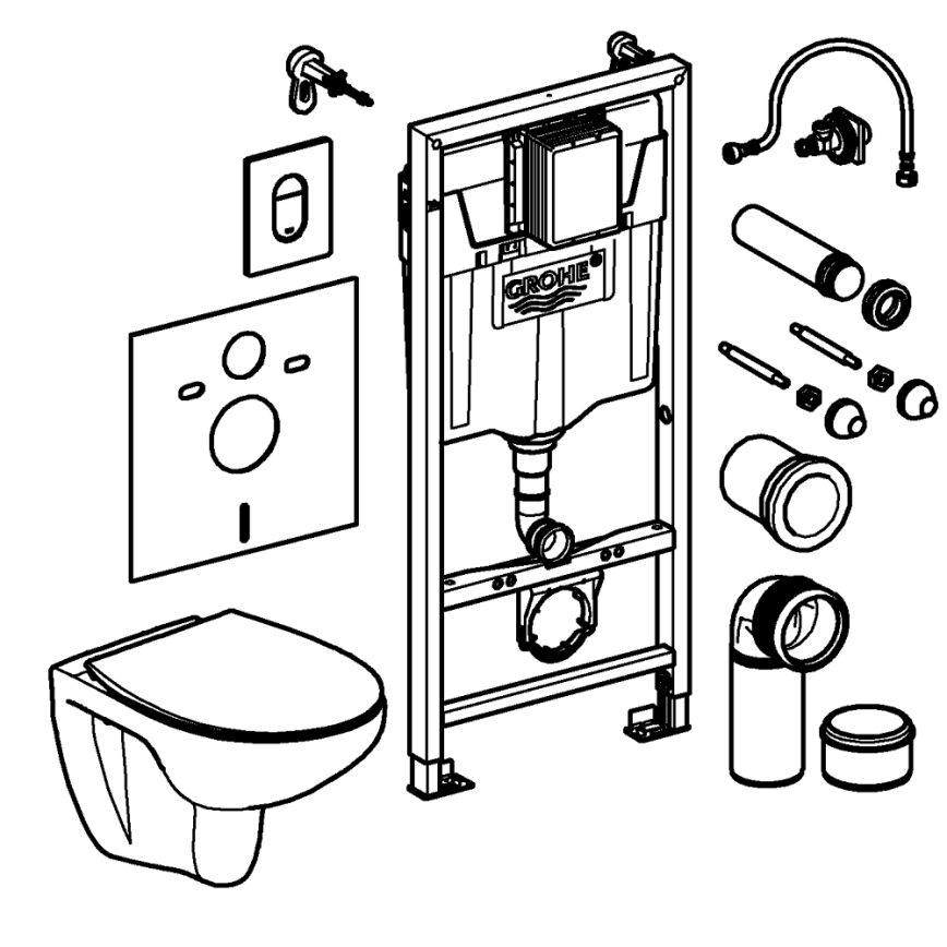 GROHE 39902000 - Тоалетна SOLIDO 230 x 500 x 1130 керамика/бяла