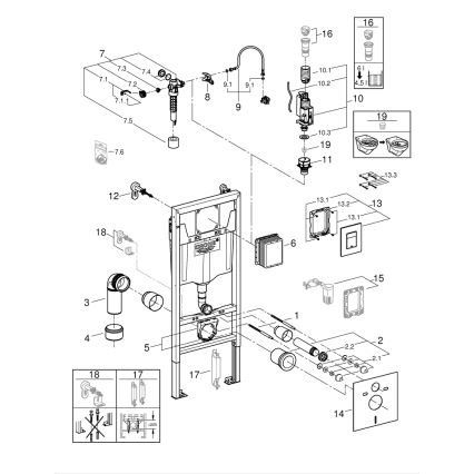 GROHE 39930000 - Комплект 4 в 1 за тоалетна SOLIDO 1,13 m лъскав хром