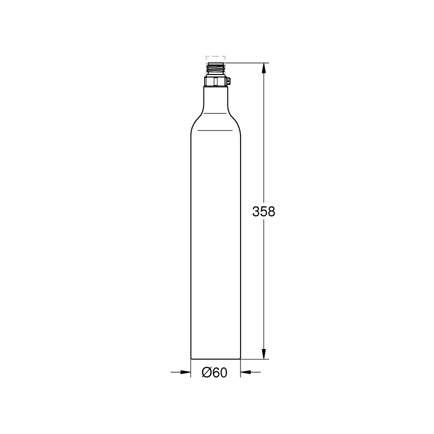 GROHE 40422000 - Бутилка за карбонизация GROHE BLUE 425 g CO2 (4 бр.) неръждаема стомана