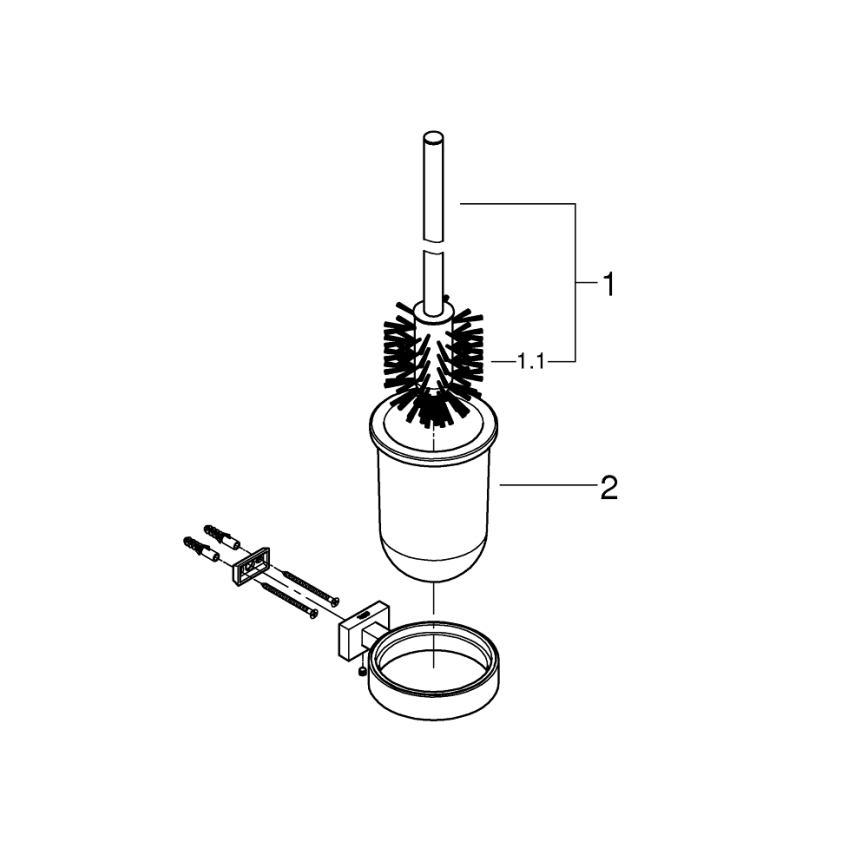 GROHE 40513AL1 - Комплект за почистване на тоалетната ESSENTIALS CUBE графит