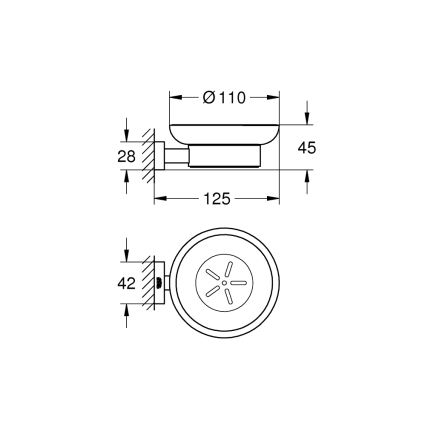 GROHE 40754001 - Сапунерка ESSENTIALS CUBE полирано хромово покритие