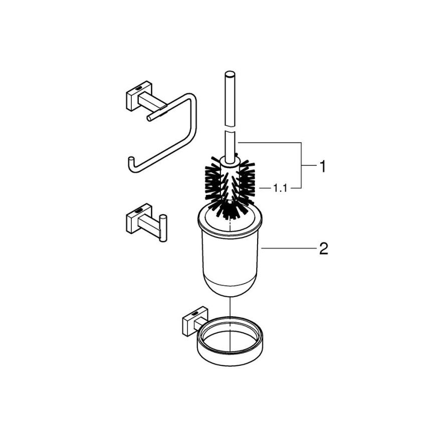 GROHE 40757001 - Комплект аксесоари ESSENTIALS CUBE лъскав хром