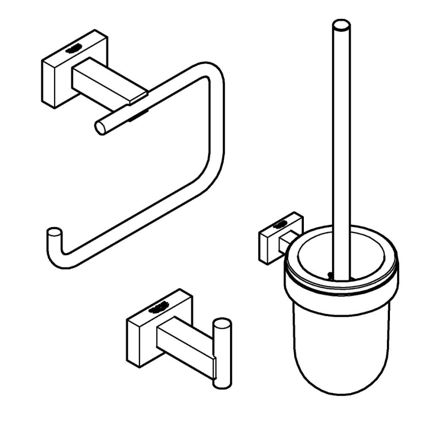 GROHE 40757001 - Комплект аксесоари ESSENTIALS CUBE лъскав хром