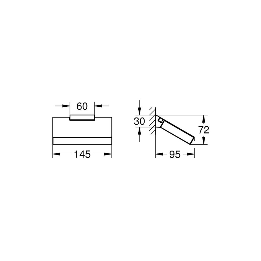 GROHE 40781000 - Държач за тоалетна хартия SELECTION CUBE, лъскав хром