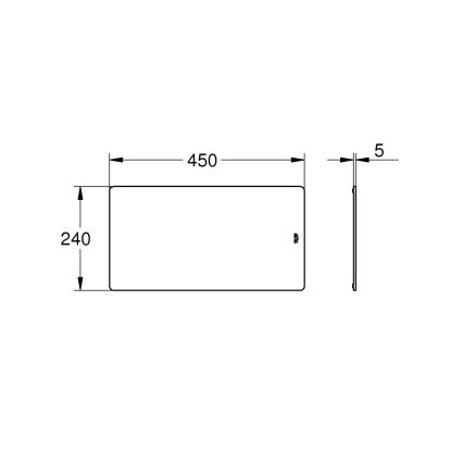 GROHE 40786L00 - Стъклена полица 450 × 240 × 19 мм бяла