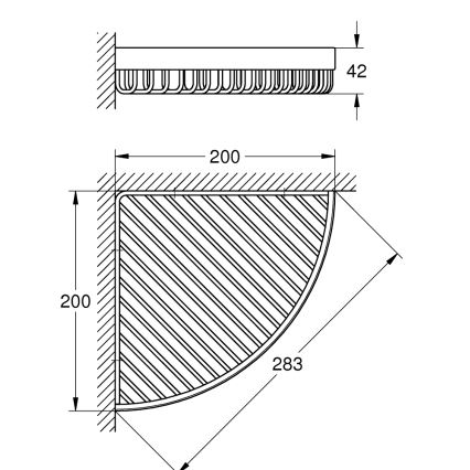 GROHE 40809000 - Телена поставка за сапун SELECTION CUBE 20 × 20 cm полирано хромово покритие