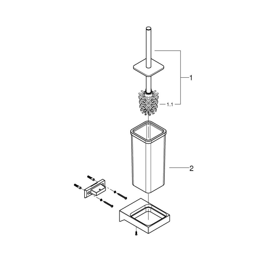 GROHE 40857000 - Комплект за почистване на тоалетната SELECTION CUBE, бляскав хром
