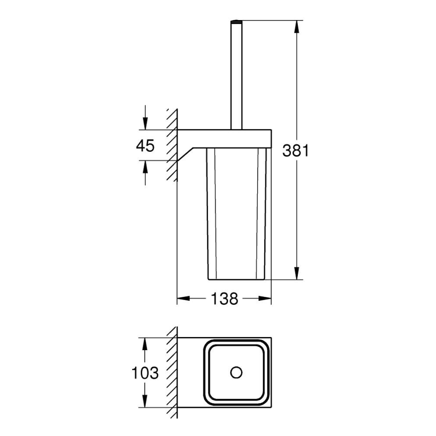 GROHE 40857000 - Комплект за почистване на тоалетната SELECTION CUBE, бляскав хром