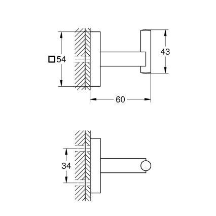 GROHE 409612430 - Закачалка START CUBE 5,4 × 5,4 × 6 cm черна