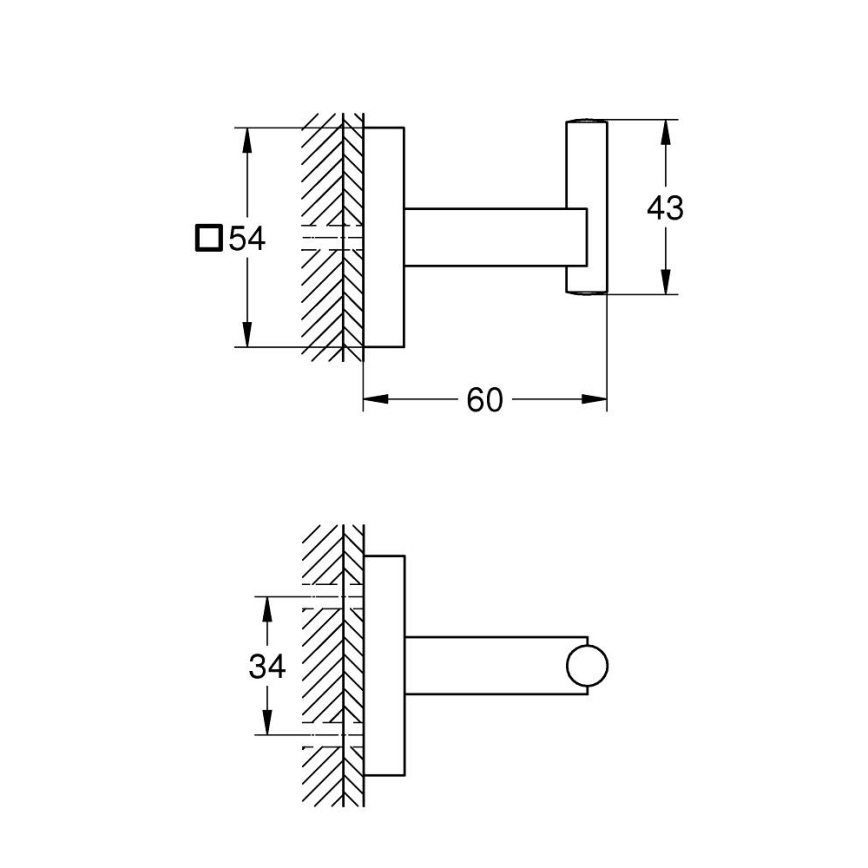 GROHE 409612430 - Закачалка START CUBE 5,4 × 5,4 × 6 cm черна