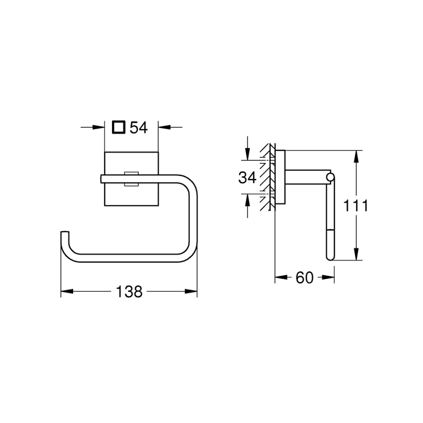 GROHE 40978000 - Държач за тоалетна хартия START CUBE блестящ хром