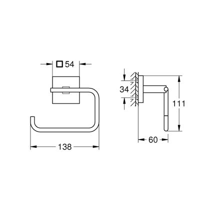 GROHE 40978DC0 - Държач за тоалетна хартия START CUBE неръждаема стомана