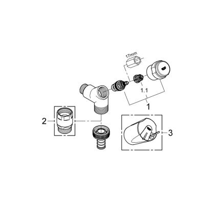 GROHE 41010000 - Присъединителен вентил EGGEMANN DN 15 лъскав хром