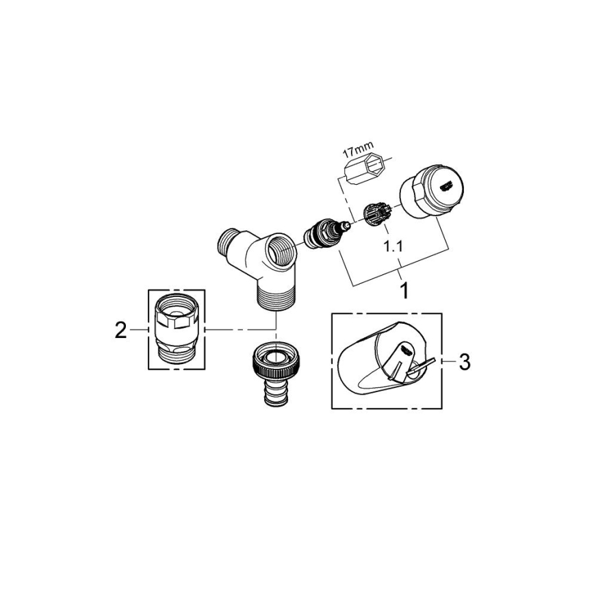 GROHE 41010000 - Присъединителен вентил EGGEMANN DN 15 лъскав хром