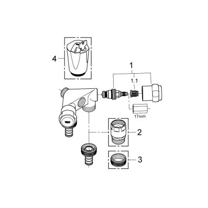 GROHE 41020000 - Двоен вентил EGGEMANN 12” лъскав хром