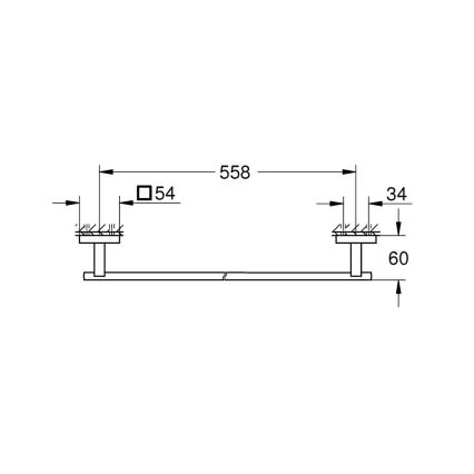 GROHE 41089DC0 - Държач за хавлии START CUBE 600 мм неръждаема стомана