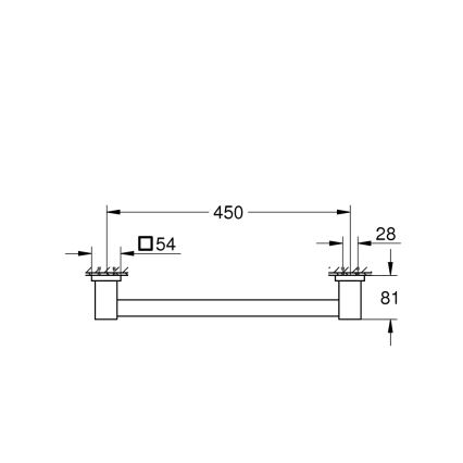 GROHE 41095DC0 - Дръжка за вана QUICKFIX START CUBE 504 мм бамбук/кафява