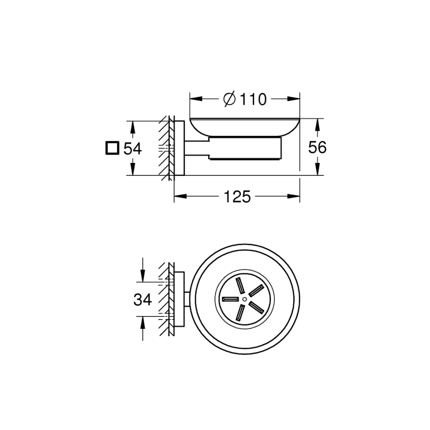 GROHE 41096000 - Сапунерка START CUBE 110 × 56 × 125 мм лъскав хром