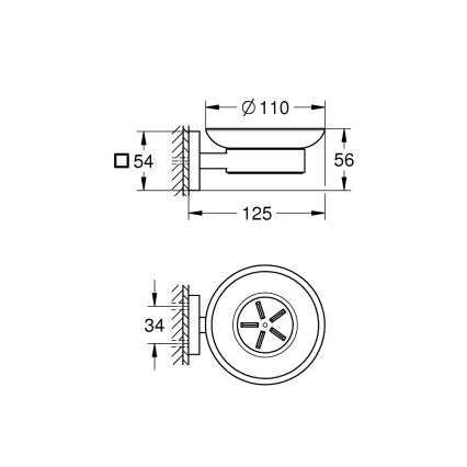 GROHE 410962430 - Сапунерка START CUBE 110 x 56 x 125 мм черна