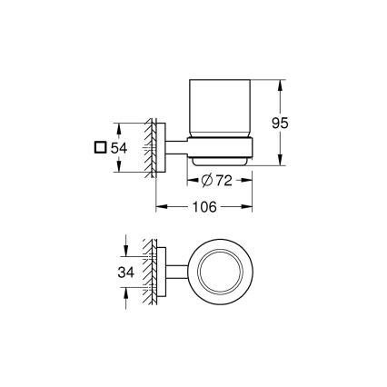 GROHE 41097DC0 - Чаша с държач START CUBE, неръждаема стомана