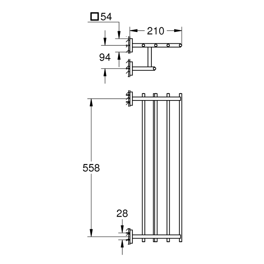 GROHE 41099DC0 - Държач 210 x 600, неръждаема стомана