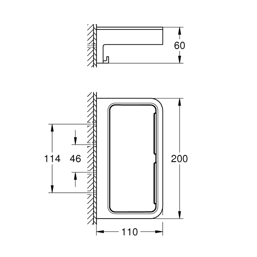 GROHE 41107DC0 - Поличка за душ START CUBE 200 mm неръждаема стомана