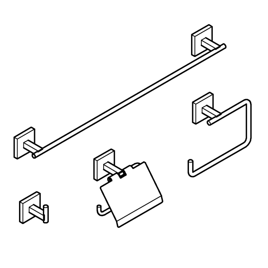 GROHE 41115DC0 - Комплект аксесоари START CUBE 558 mm лъскав хром