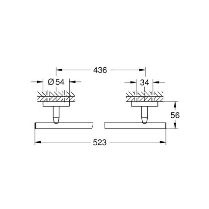 GROHE 41166000 - Държач за кърпи 522 мм, лъскав хром