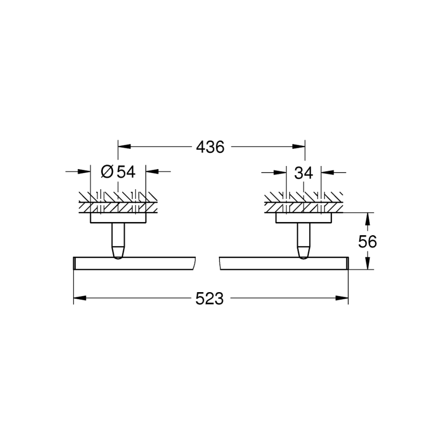 GROHE 41166000 - Държач за кърпи 522 мм, лъскав хром