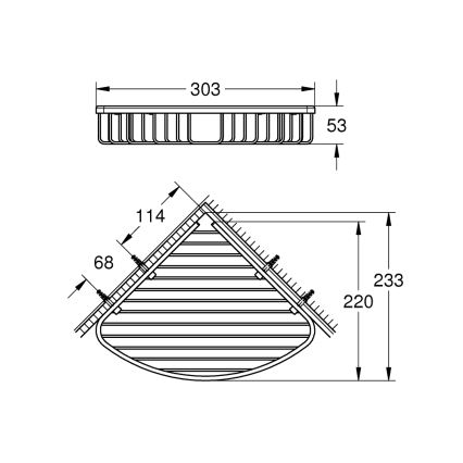 GROHE 41172000 - Ъглова полица QUICKFIX START COSMOPOLITAN 30,3 × 5,3 cm хром