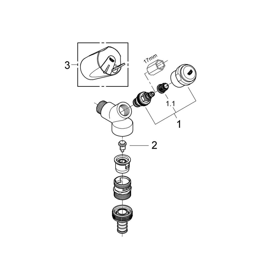 GROHE 41190000 - Комплект арматури DN 15, лъскав хром