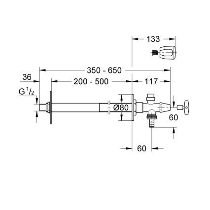 GROHE 41208000 - Външен стенен вентил EUROTEC DN 15 лъскав хром