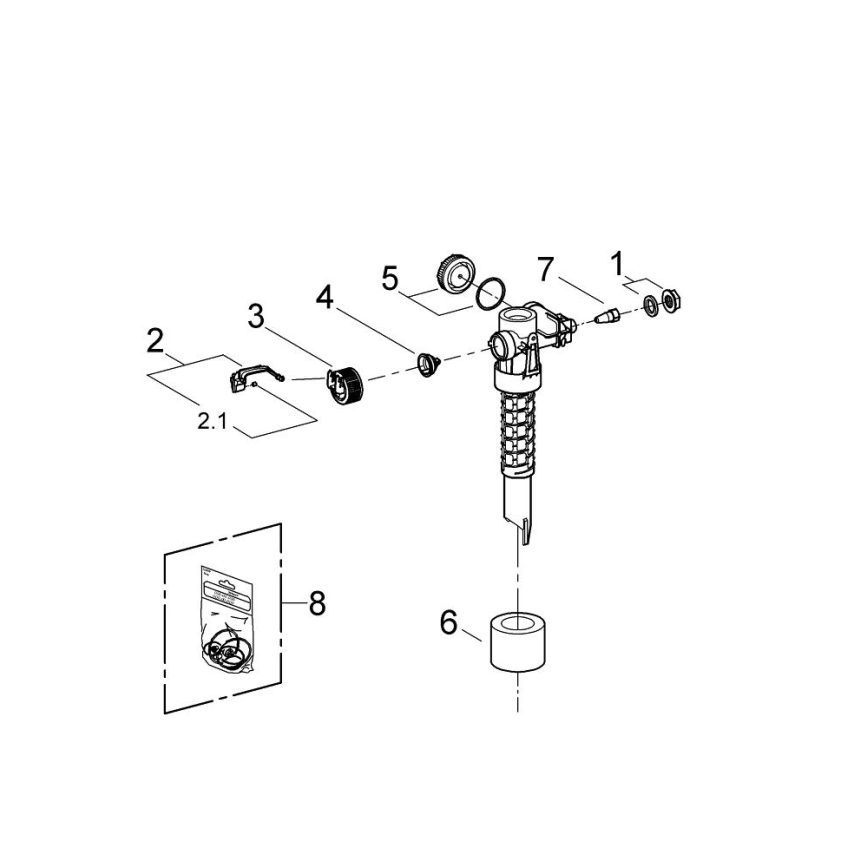 GROHE 43537000 - Попълващ клапан бял