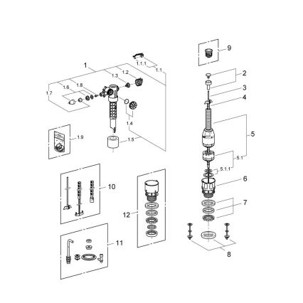 GROHE 43907PI0 - Комплект за подмяна за керамични тоалетни казанчета