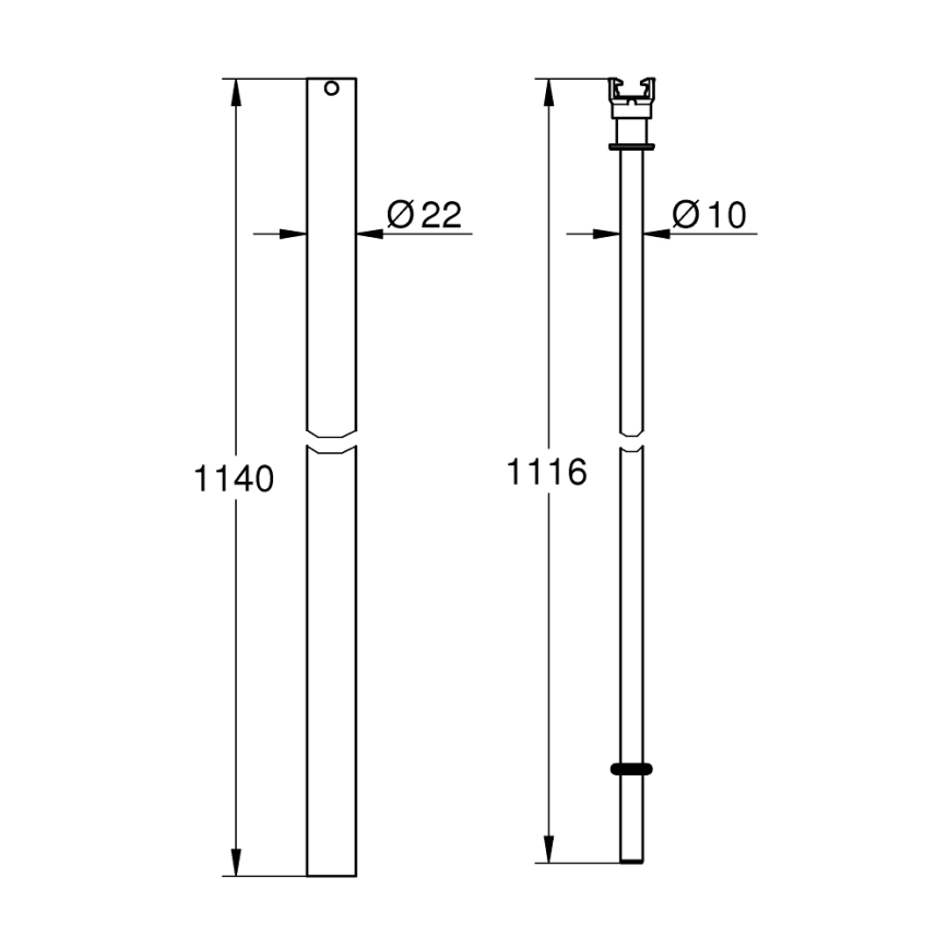 GROHE 48514000 - Душова тръба за допълнителен монтаж, лъскав хром