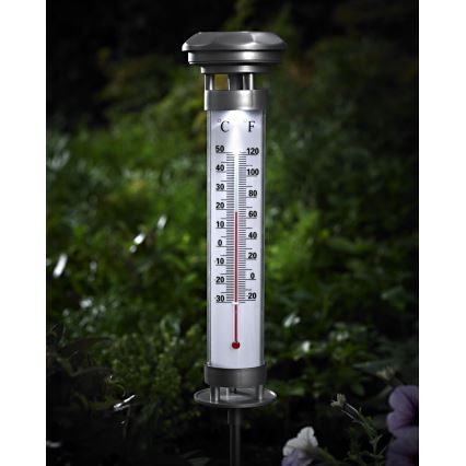 Grundig 89640 - LED Соларна лампа с термометър 1xLED/1,2V IP44