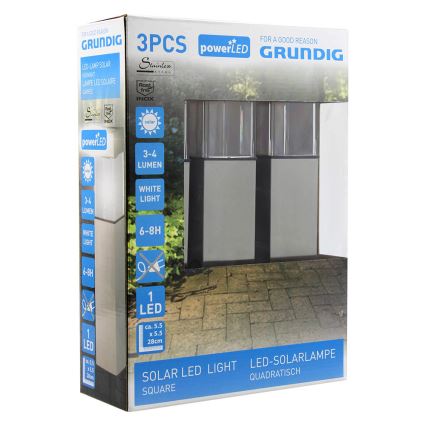 Grundig 90048 - К-кт 3бр. соларна лампа LED/5,5x28cм