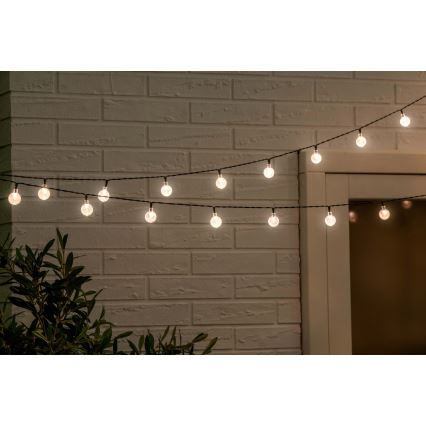 Grundig - LED димируема соларна гирлянда 50xLED/8 функции 9,35m топла бяла 1200 mAh IP44 + дистанционно управление
