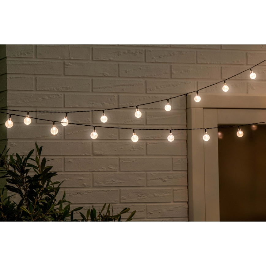 Grundig - LED димируема соларна гирлянда 50xLED/8 функции 9,35m топла бяла 1200 mAh IP44 + дистанционно управление