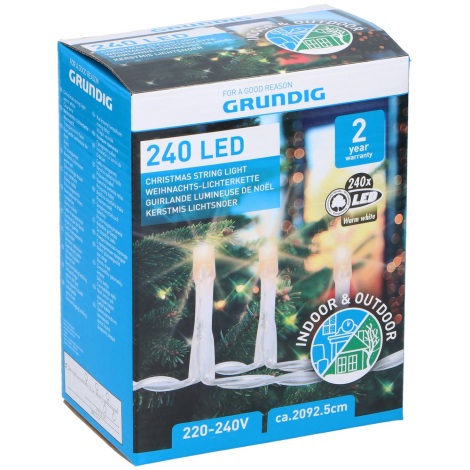 Grundig - LED Екстериорни Коледни лампички 240xLED 21м IP44 топло бяло