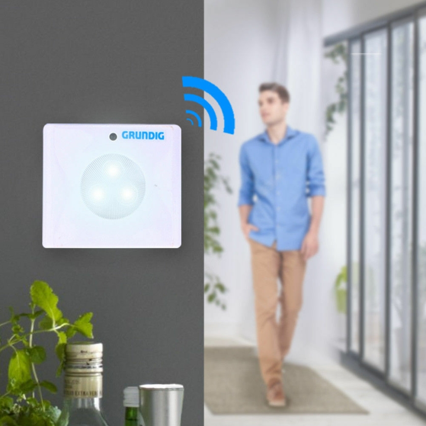 Grundig - LED Лампа за ориентация със сензор 3xLED/3xAAA