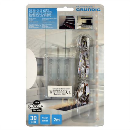 Grundig - LED Лента 2 м LED/3xAA дневно бял